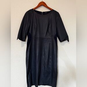 Elie Tahari Black Sheath Dress 3/4 Sleeve Work